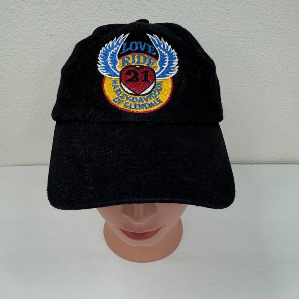 Harley Davidson Baseball Cap Glendale Love Ride 2004 Heart Wings Black
